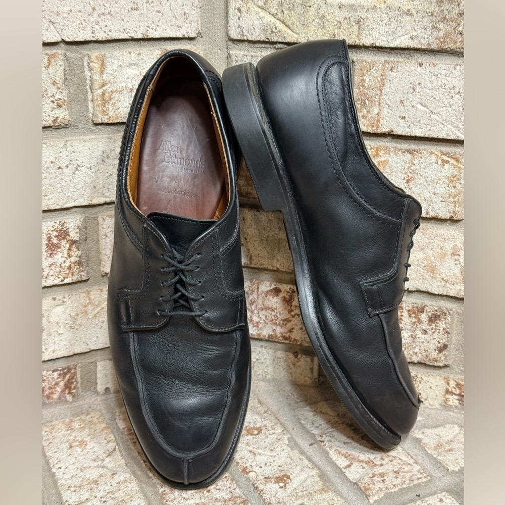 Allen Edmonds Stockbridge Black Leather Men's Dress Shoes Lace up 11.5